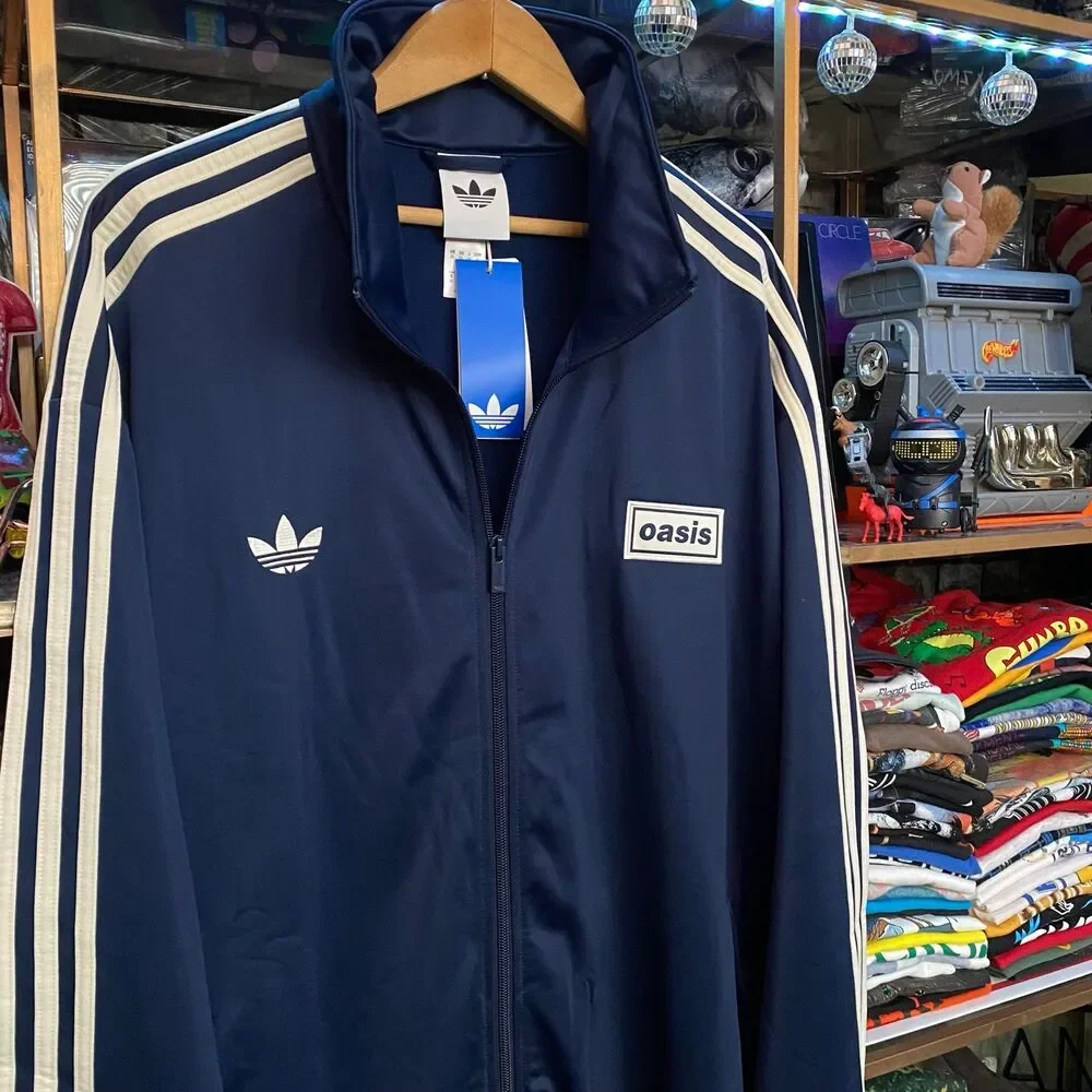 NWT Adidas Originals Oasis Live 25 Firebird Track Jacket Mens 2XL Navy Blue
